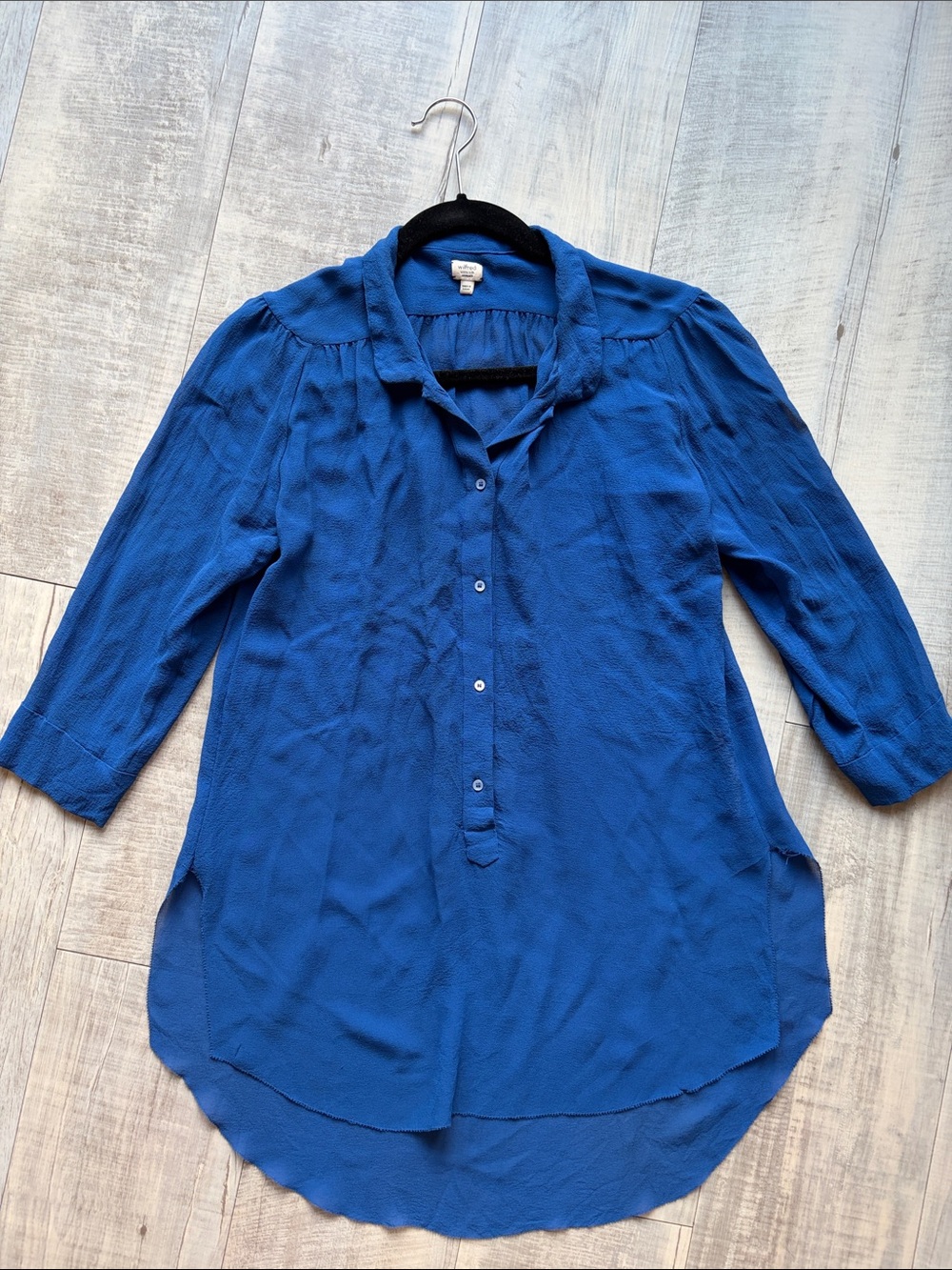 Wilfred silk Blue Button-Front Blouse